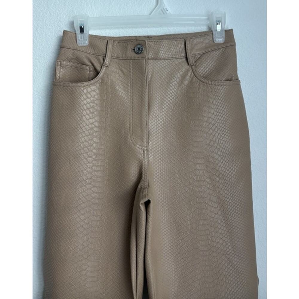 NWOT Aritzia Wilfred Melina Pant Crocodile Skin Faux Leather Size 2 - Picture 3 of 5